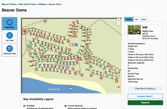 Acampar Ontarion Parks